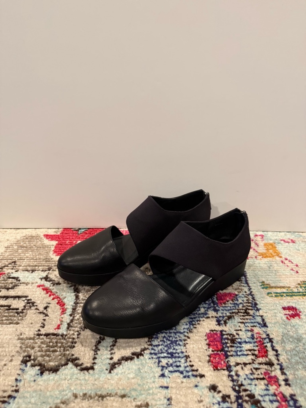 Eileen Fisher Turban 2 Black Smooth Leather Shoes - Brand New - Size 11